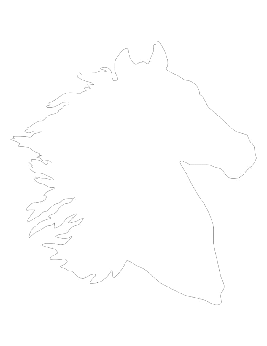 Horse Head Silhouette Kids Tracing Shape Pdf Free Vectors